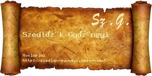 Szedlák Gyöngyi névjegykártya