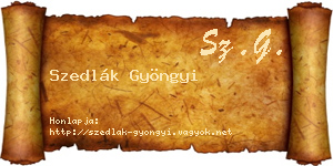 Szedlák Gyöngyi névjegykártya