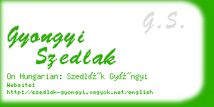 gyongyi szedlak business card